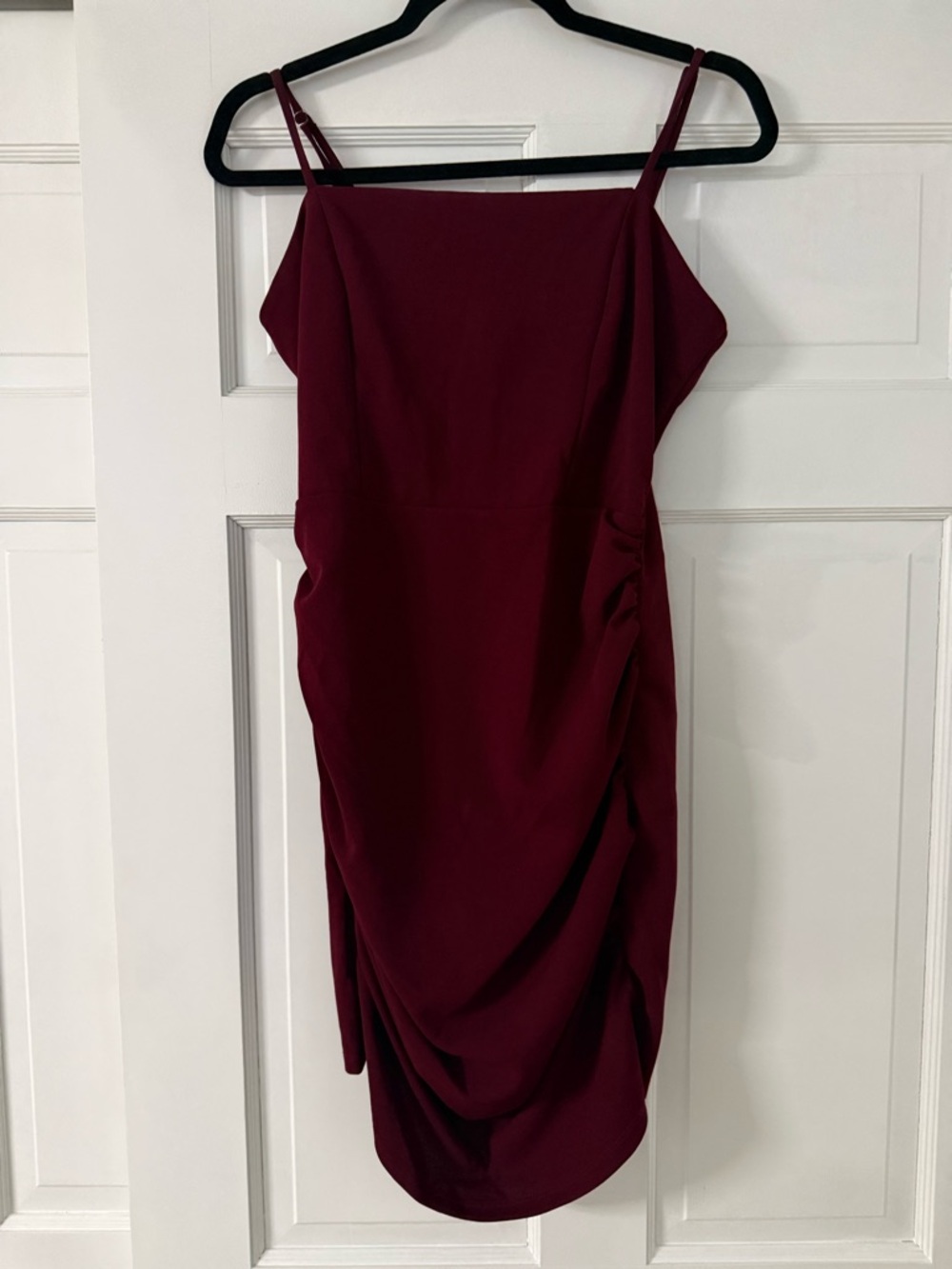 Burgundy Spaghetti-Strap Dress